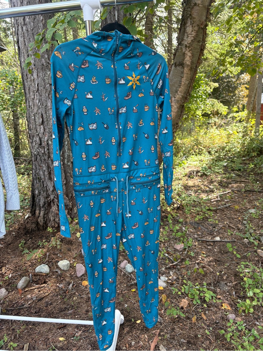 Teal Camping Men's Base Layer Ninja Suit One-Piece